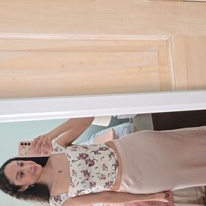 Cotton Candy LA Cream Floral Corset Top Size Small